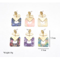 2021 FW collection newest design glam boutique acetate square gold earrings